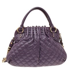 Marc Jacobs Purple Quilted Leather Cecilia Satchel