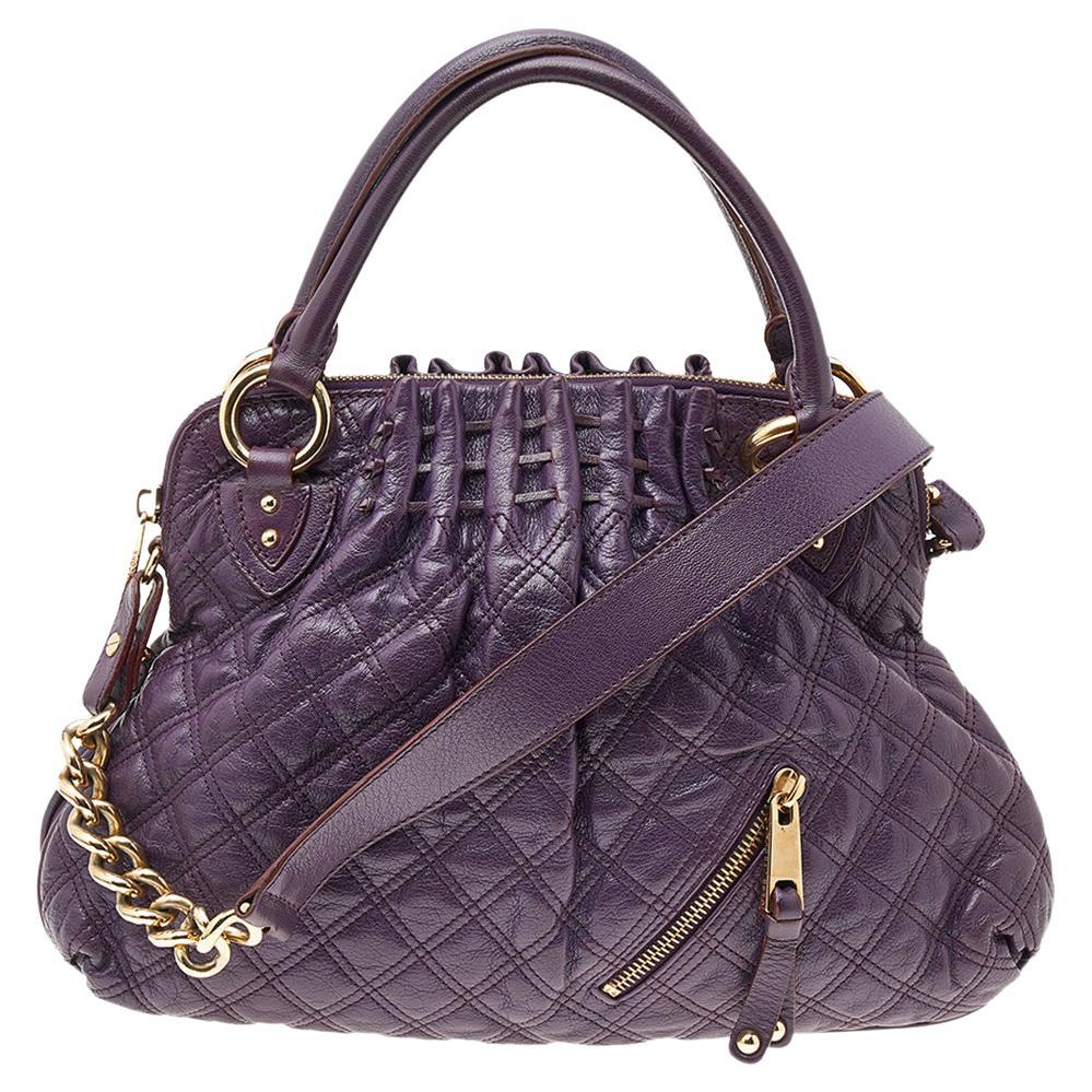 Marc Jacobs Purple Quilted Leather Cecilia Satchel