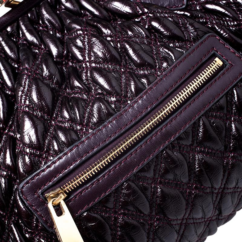Marc Jacobs Purple Quilted Leather Stam Satchel 5