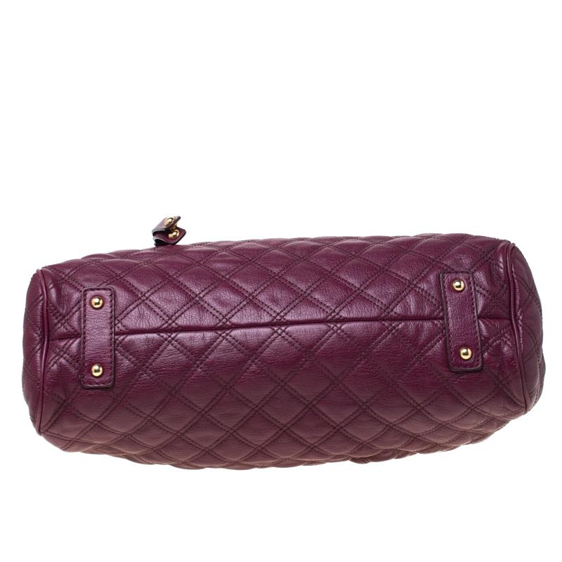 Women's Marc Jacobs Purple Quilted Leather Stam Satchel
