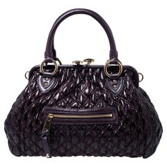 Marc Jacobs Purple Quilted Leather Stam Satchel