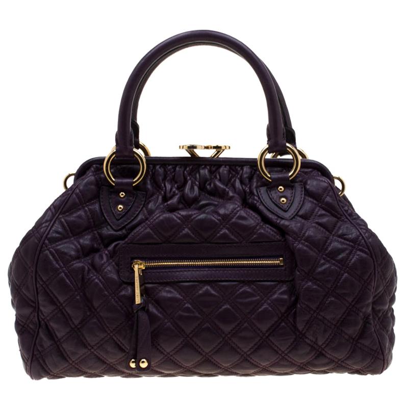 Marc Jacobs Purple Quilted Leather Stam Shoulder Bag