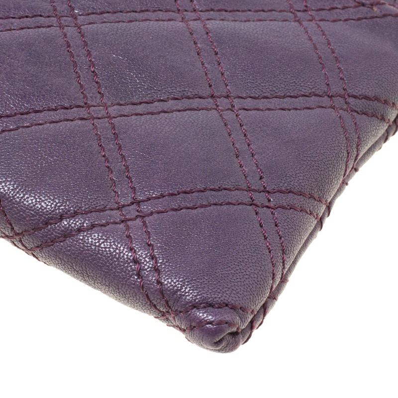 Marc Jacobs Purple Quilted Leather Wristlet Clutch 3