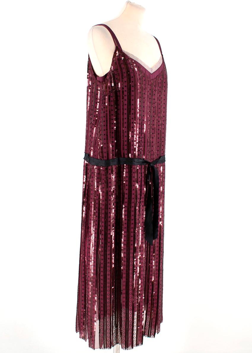 Black Marc Jacobs Purple Sequin Embroidered Dress M 8 For Sale
