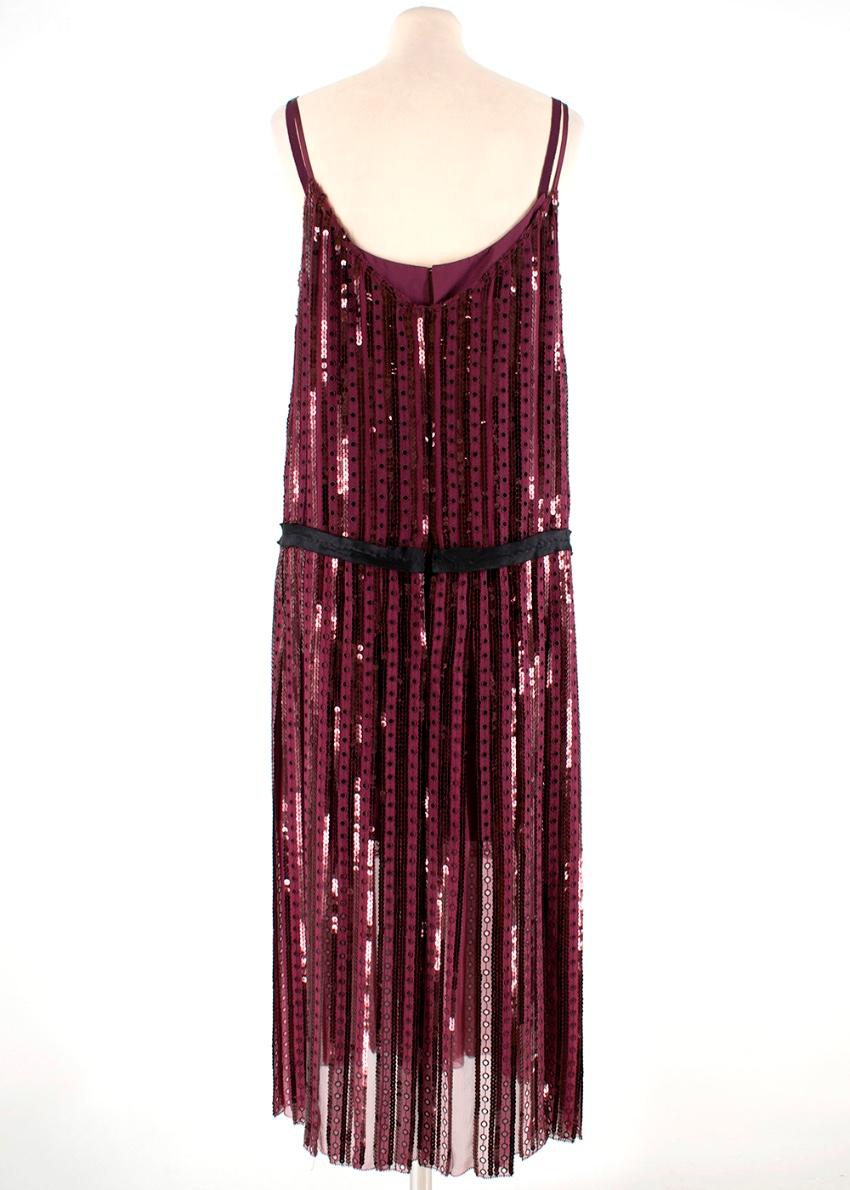 Marc Jacobs Purple Sequin Embroidered Dress M 8 In Excellent Condition For Sale In London, GB