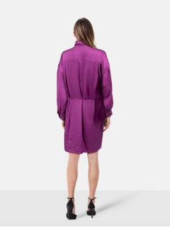 Marc Jacobs Purple Silk Wrap Shirt Dress Size L