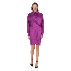Marc Jacobs Purple Silk Wrap Shirt Dress Size L