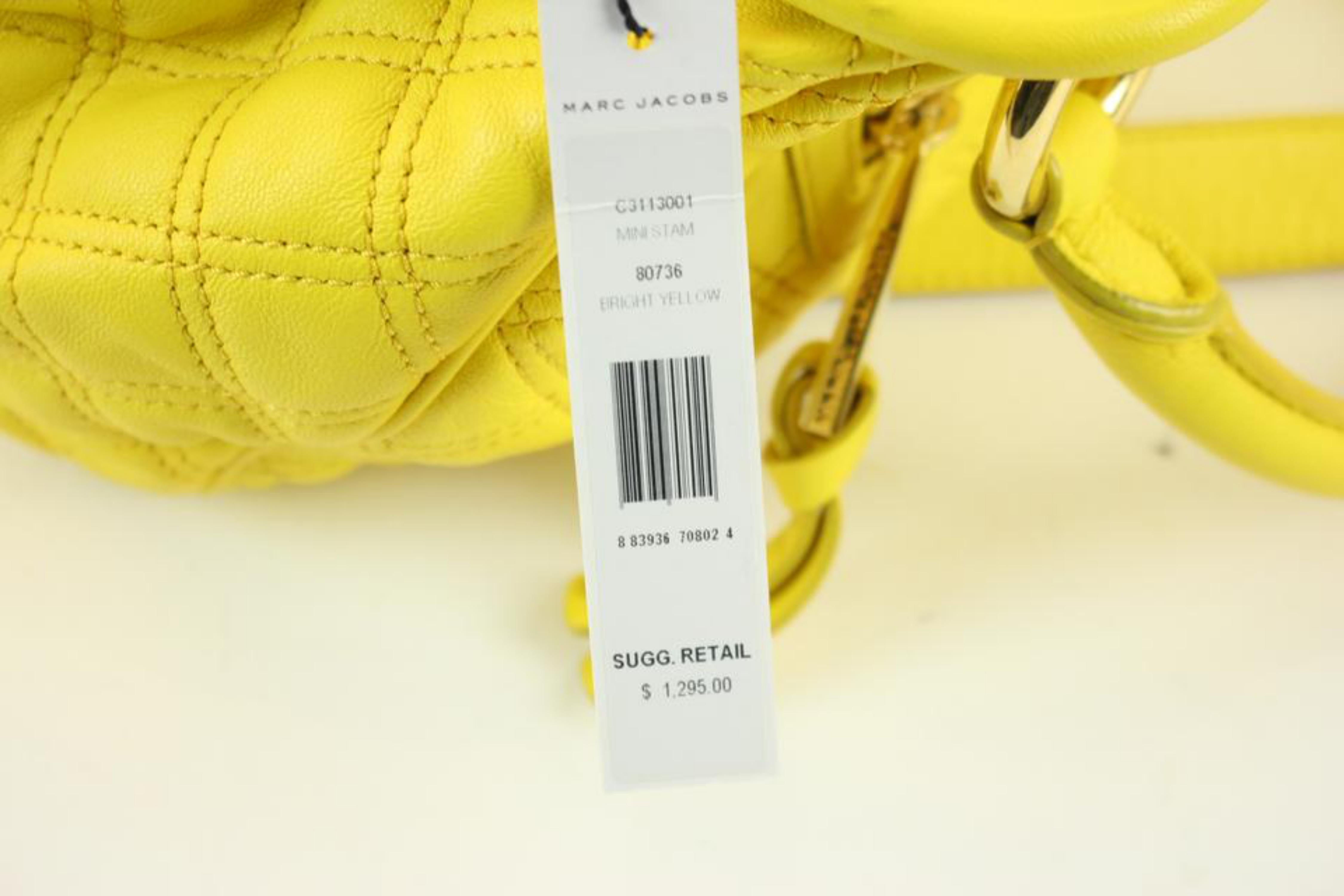 Marc Jacobs Quilted Stam 140mja1025 Yellow Shoulder Bag For Sale 2