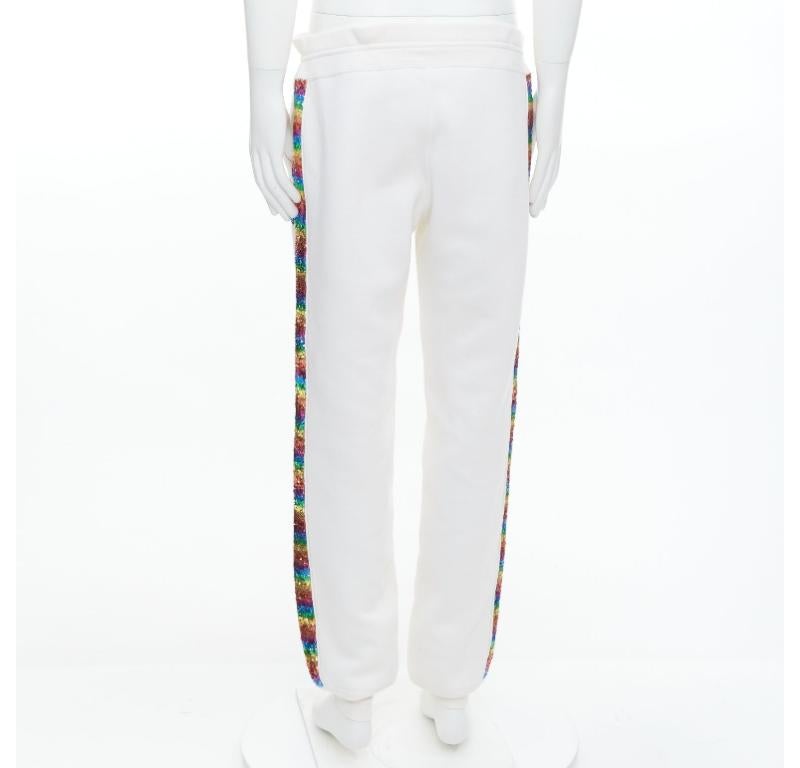 Men's MARC JACOBS rainbow sequins trim drawstring jogger sweat pants M For Sale
