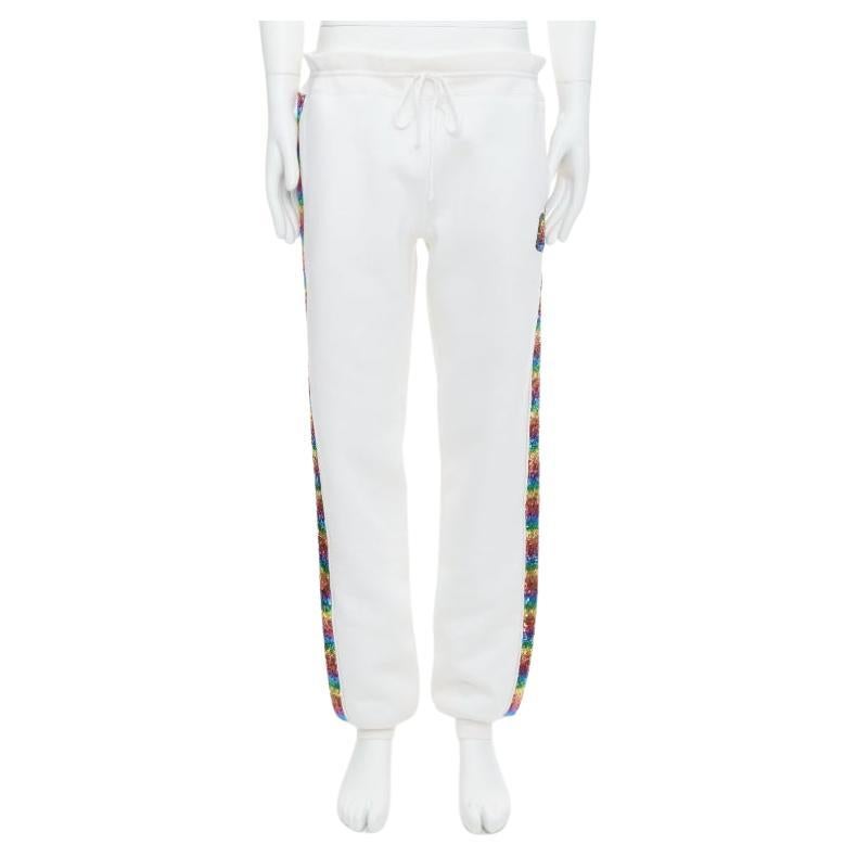 MARC JACOBS rainbow sequins trim drawstring jogger sweat pants M For Sale