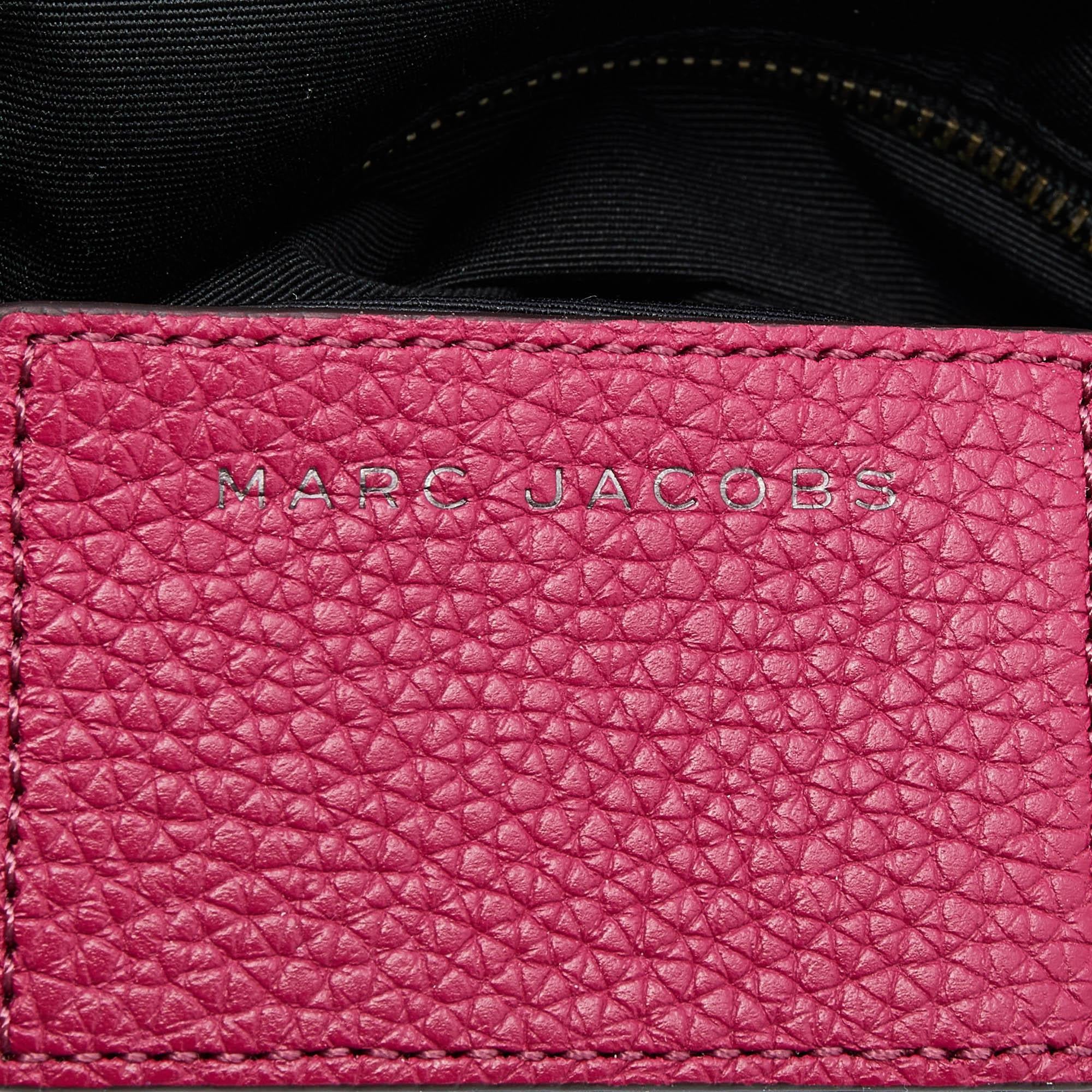 Pink Marc Jacobs Raspberry Leather Recruit Nomad Saddle Shoulder Bag
