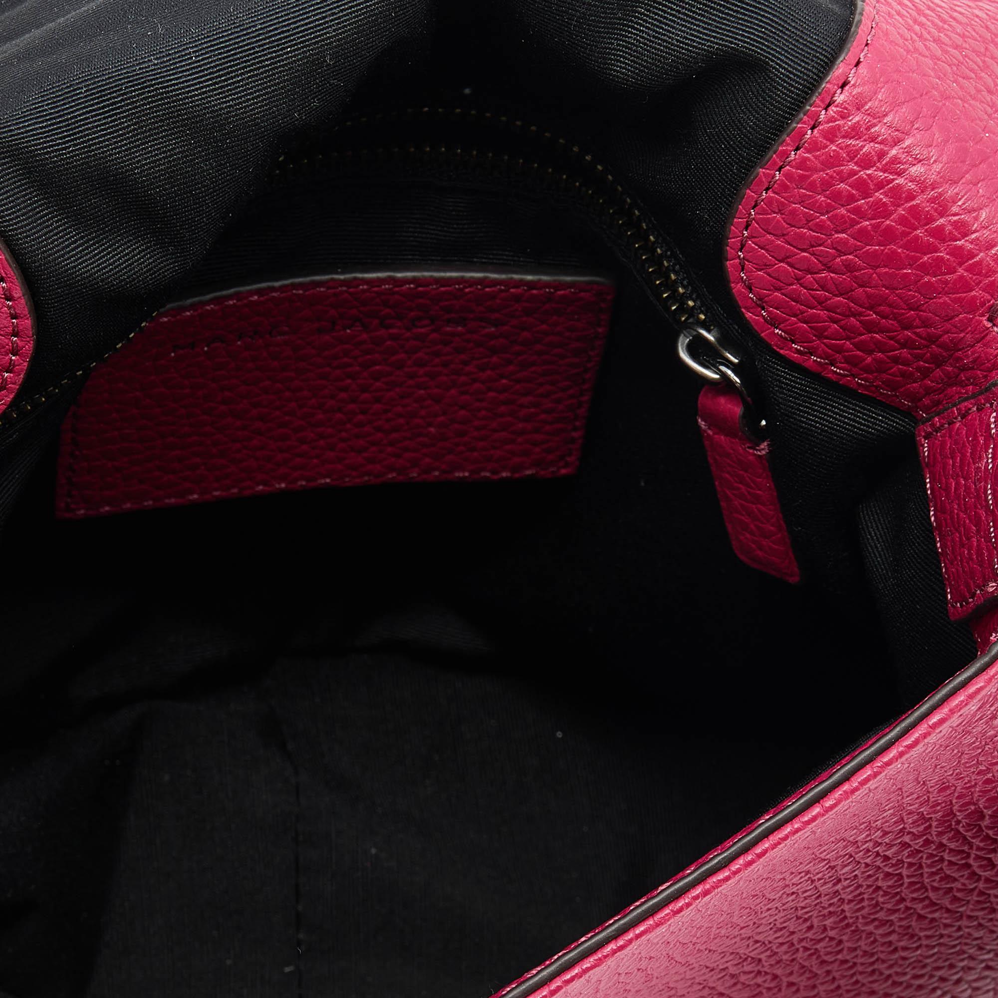 Marc Jacobs Raspberry Leather Recruit Nomad Saddle Shoulder Bag 1