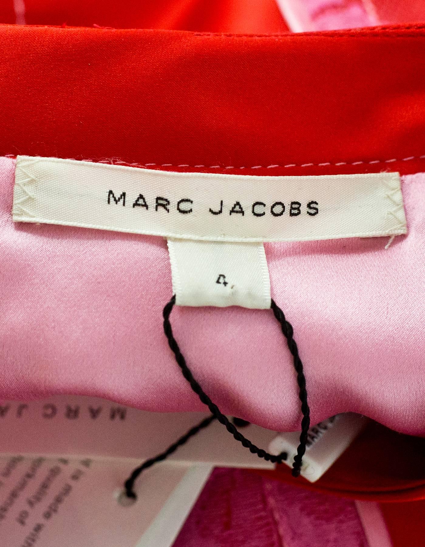 Marc Jacobs Red & Pink Lace Sleeveless Dress  8