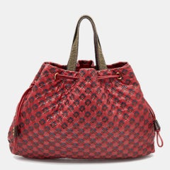 Marc Jacobs Red/Brown Leather Memphis Drawstring Tote