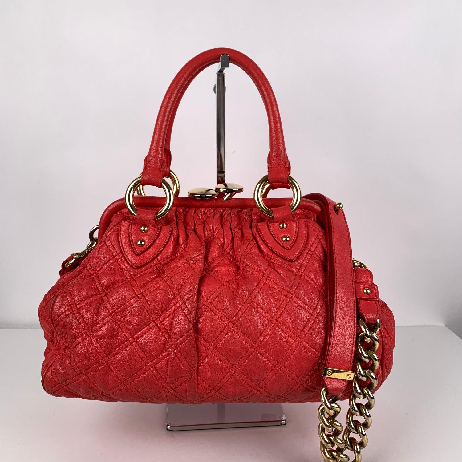 Marc Jacobs Red Coral Quilted Leather Stam Doctor Bag 2