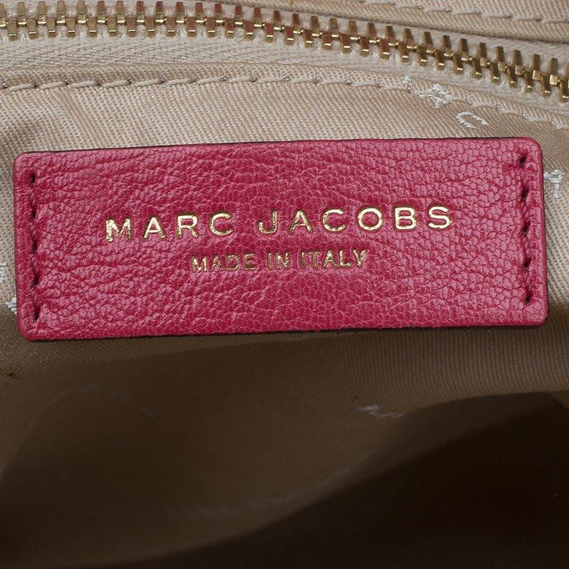 Marc Jacobs Red Leather Classic Wellington Satchel In Good Condition In Dubai, Al Qouz 2