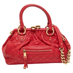 Marc Jacobs Red Leather Stam Satchel