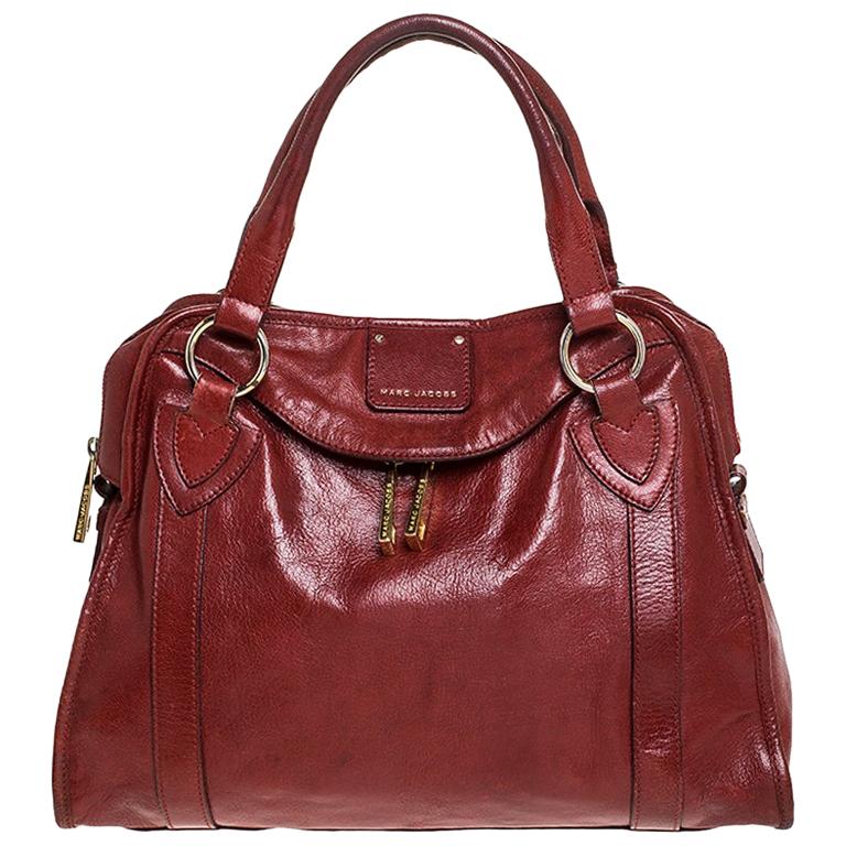 Marc Jacobs Red Leather Wellington Fulton Satchel For Sale at 1stDibs