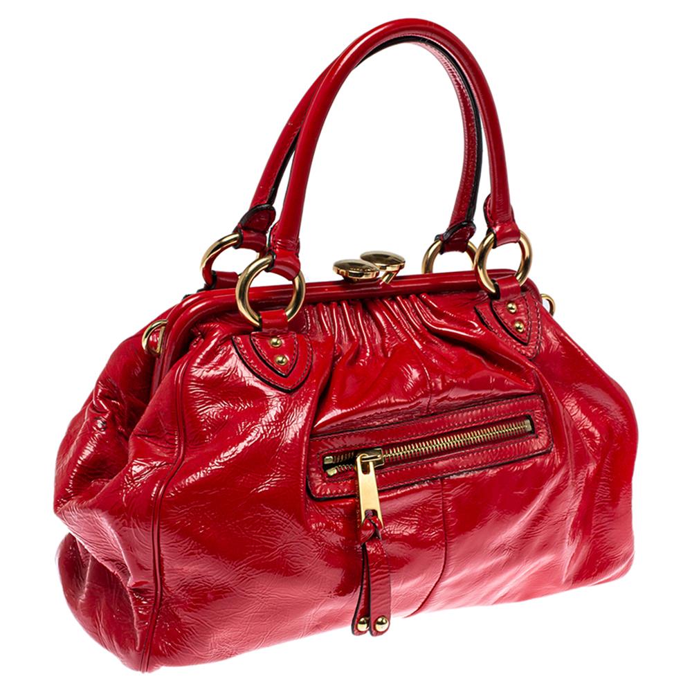 Women's Marc Jacobs Red Patent Leather Stam Satchel