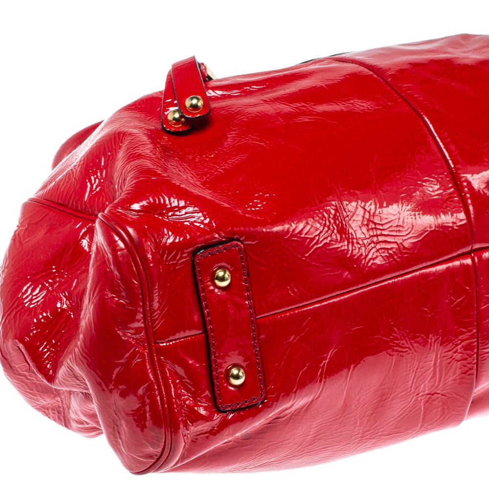 Marc Jacobs Red Patent Leather Stam Satchel 3