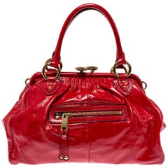 Marc Jacobs - Sacoche empilable en cuir verni rouge