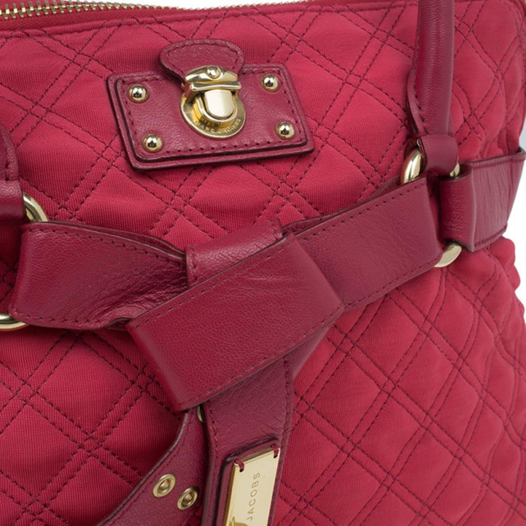 Marc Jacobs Red Quilted Jersey Bruna Bow Satchel 13