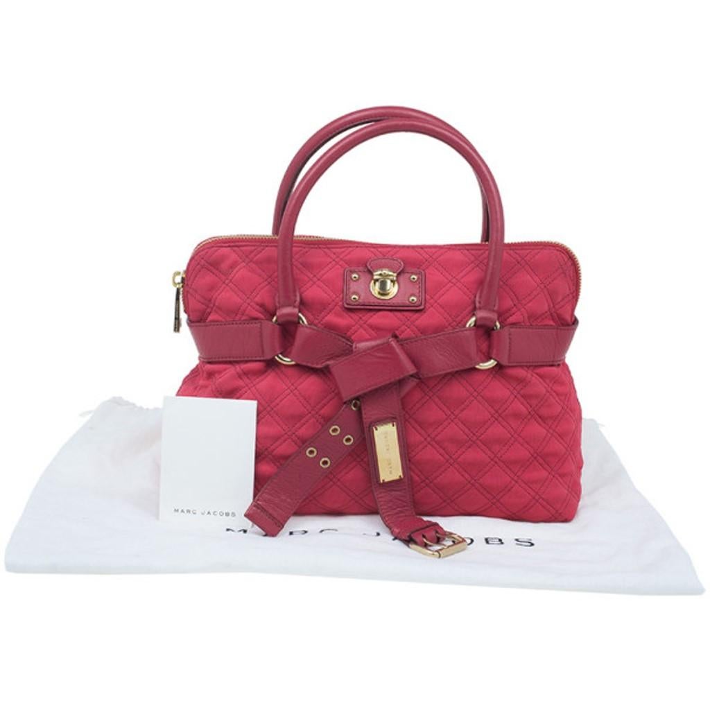 Marc Jacobs Red Quilted Jersey Bruna Bow Satchel 14