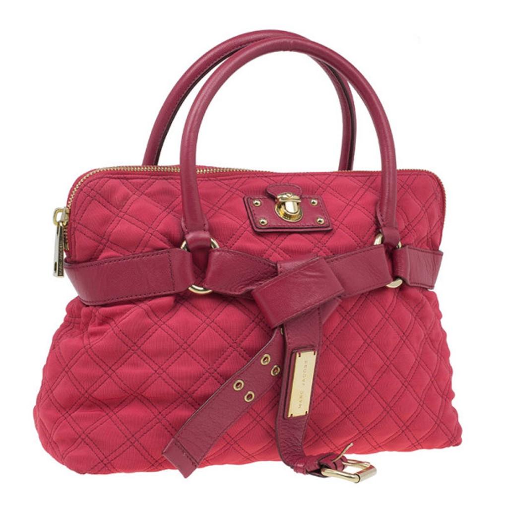 Women's Marc Jacobs Red Quilted Jersey Bruna Bow Satchel