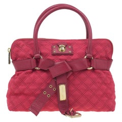 Marc Jacobs Red Quilted Jersey Bruna Bow Satchel