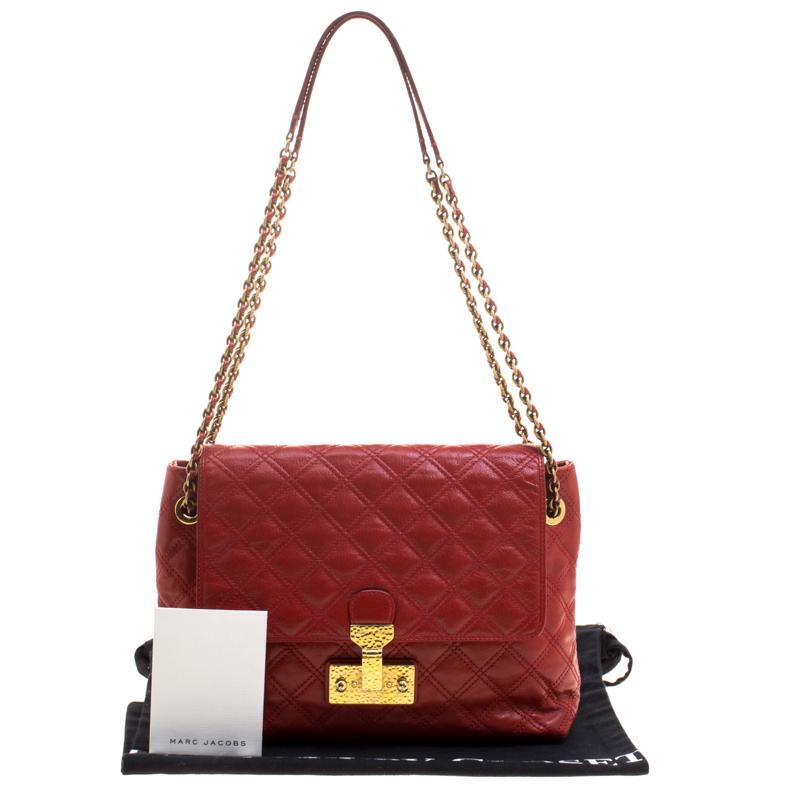Marc Jacobs Red Quilted Leather Baroque Shoulder Bag 6