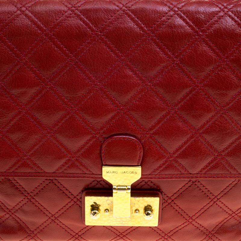 Women's Marc Jacobs Red Quilted Leather Baroque Shoulder Bag