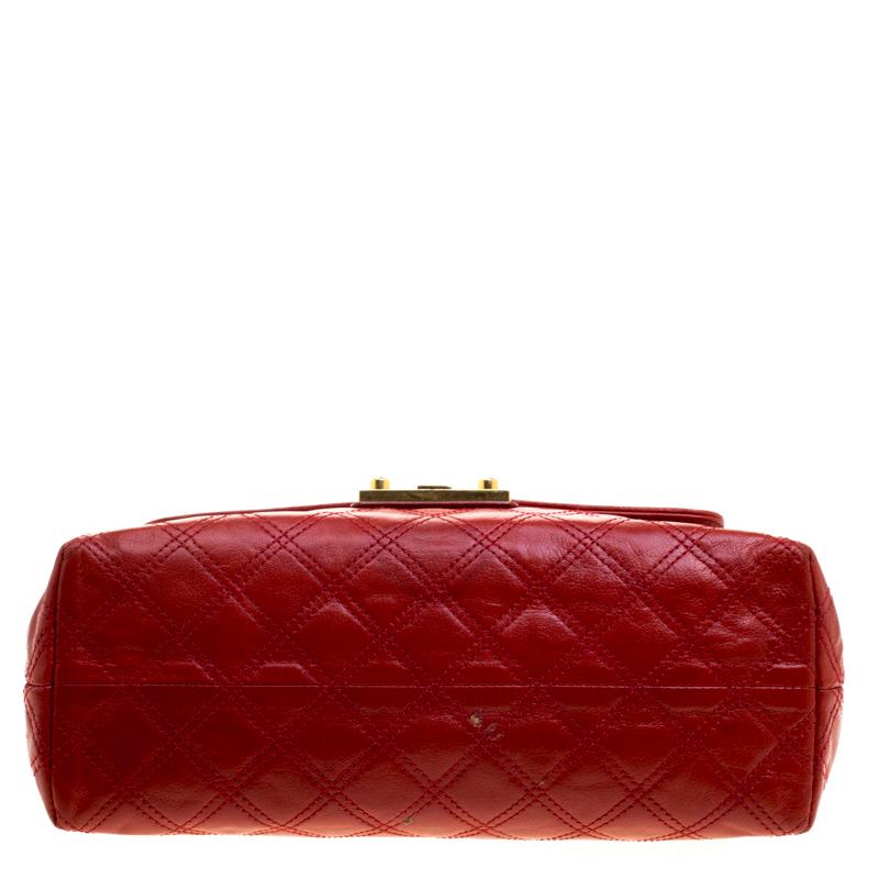 Marc Jacobs Red Quilted Leather Baroque Shoulder Bag 1