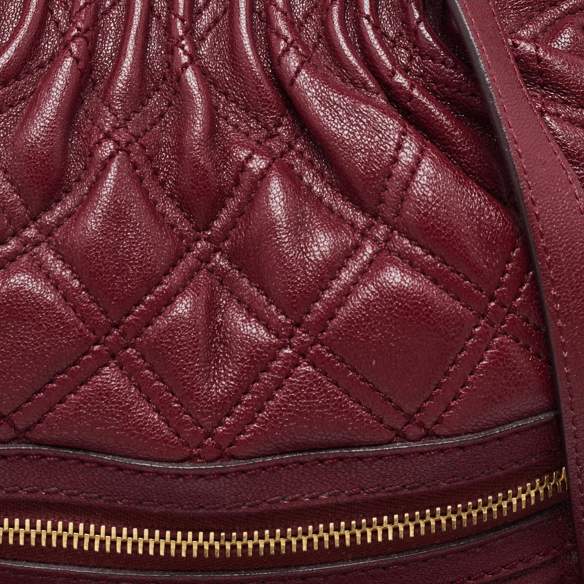Women's Marc Jacobs Red Quilted Leather Little Stam Shoulder Bag