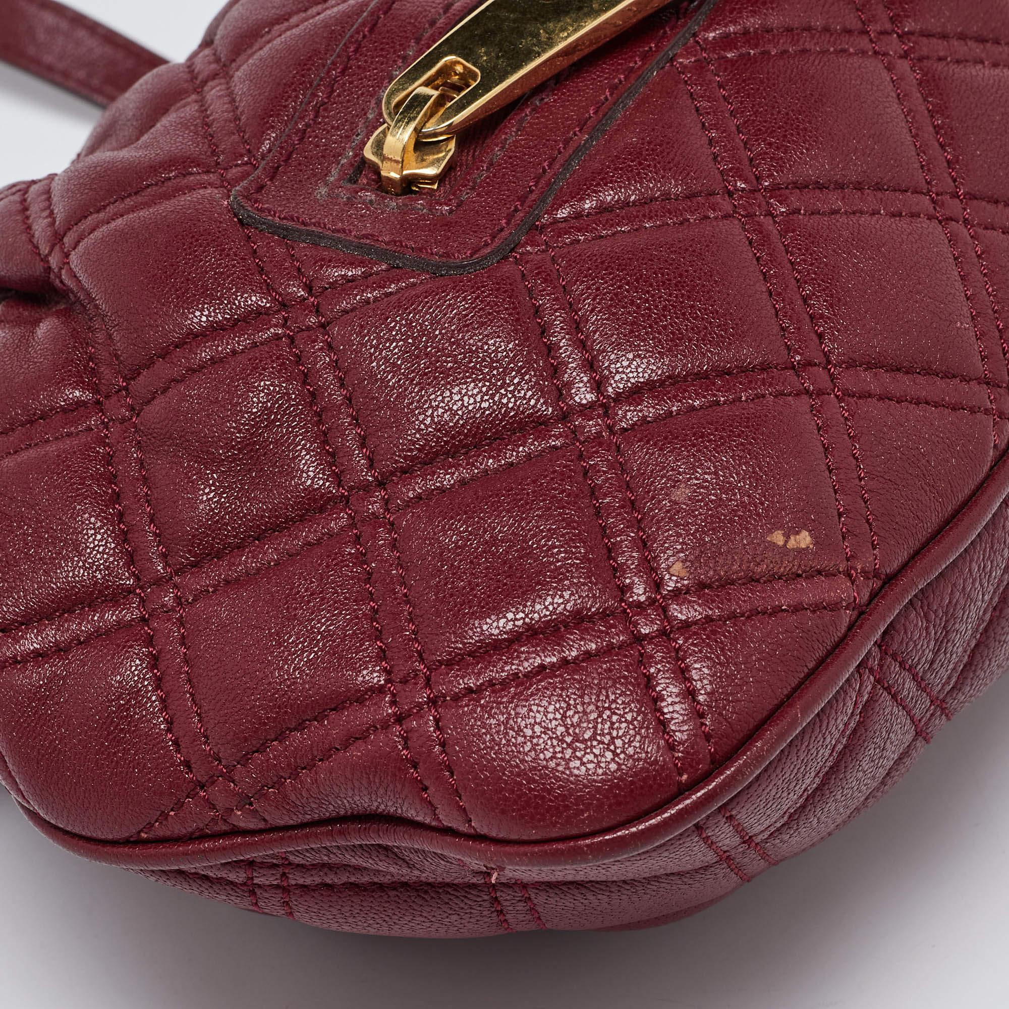 Marc Jacobs Red Quilted Leather Little Stam Shoulder Bag 4