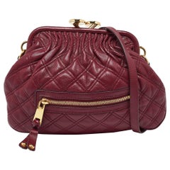 Marc Jacobs Red Quilted Leather Little Stam Shoulder Bag
