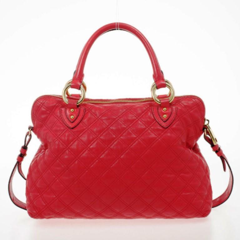 Women's Marc Jacobs Red Quilted Leather 'Rio' Convertible Satchel