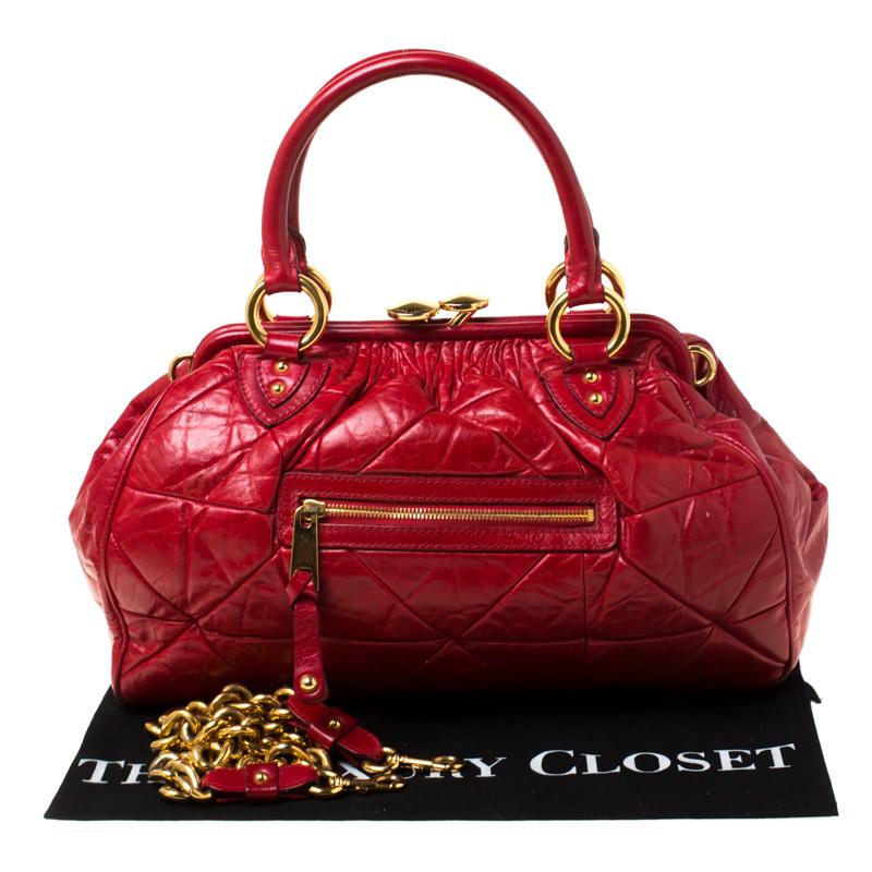 Marc Jacobs Red Quilted Leather Stam Shoulder Bag 7