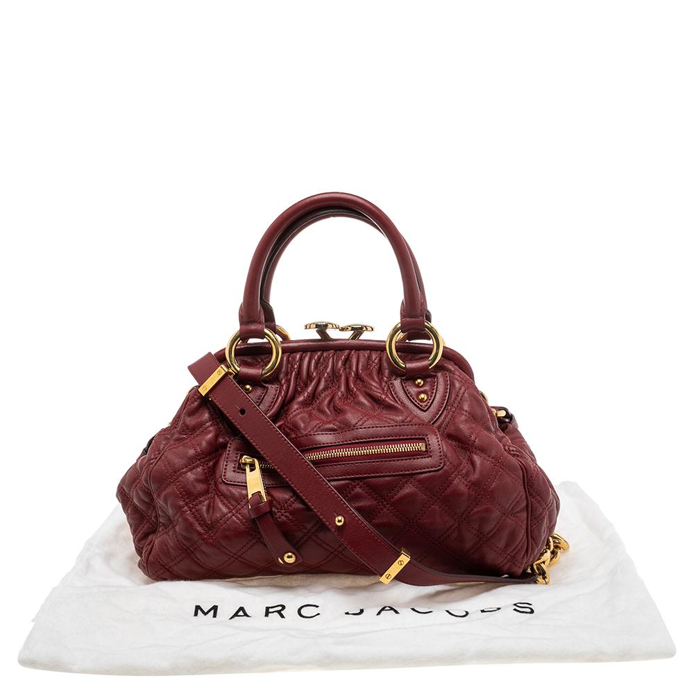 Marc Jacobs Red Quilted Leather Stam Shoulder Bag For Sale 4