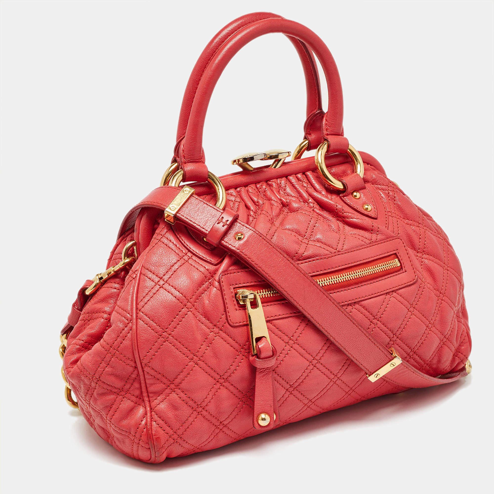 Orange Marc Jacobs Red Quilted Leather Stam Shoulder Bag
