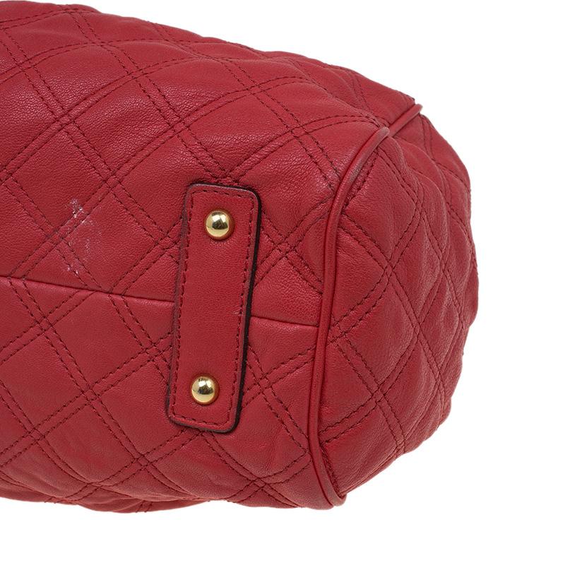 Women's Marc Jacobs Red Quilted Leather Stam Shoulder Bag
