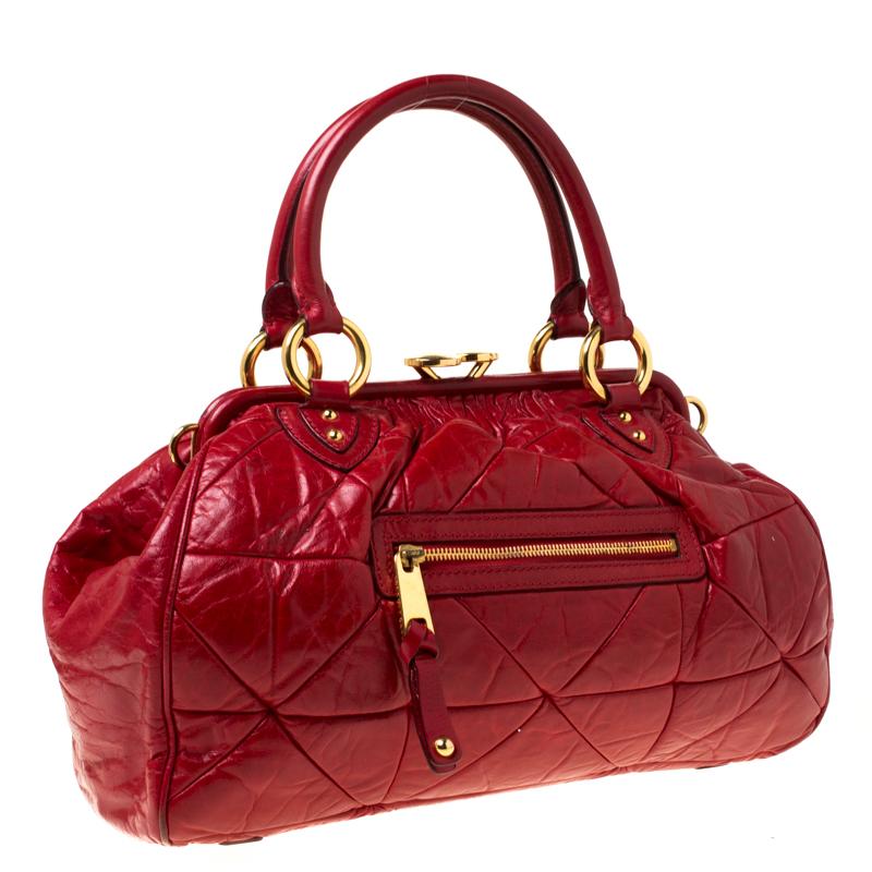 Women's Marc Jacobs Red Quilted Leather Stam Shoulder Bag