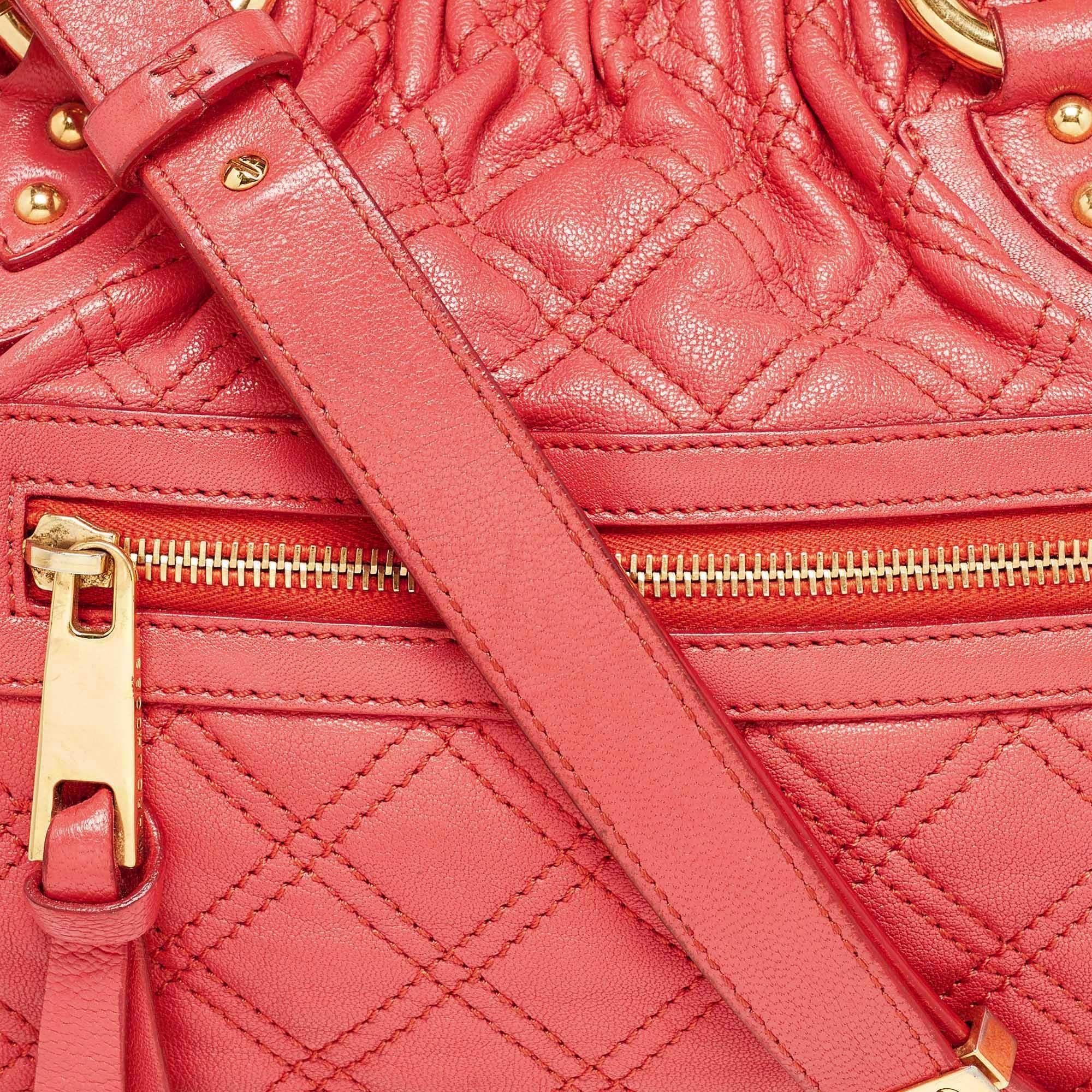 Women's Marc Jacobs Red Quilted Leather Stam Shoulder Bag