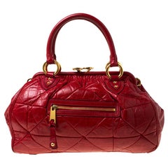 Marc Jacobs Red Quilted Leather Stam Shoulder Bag