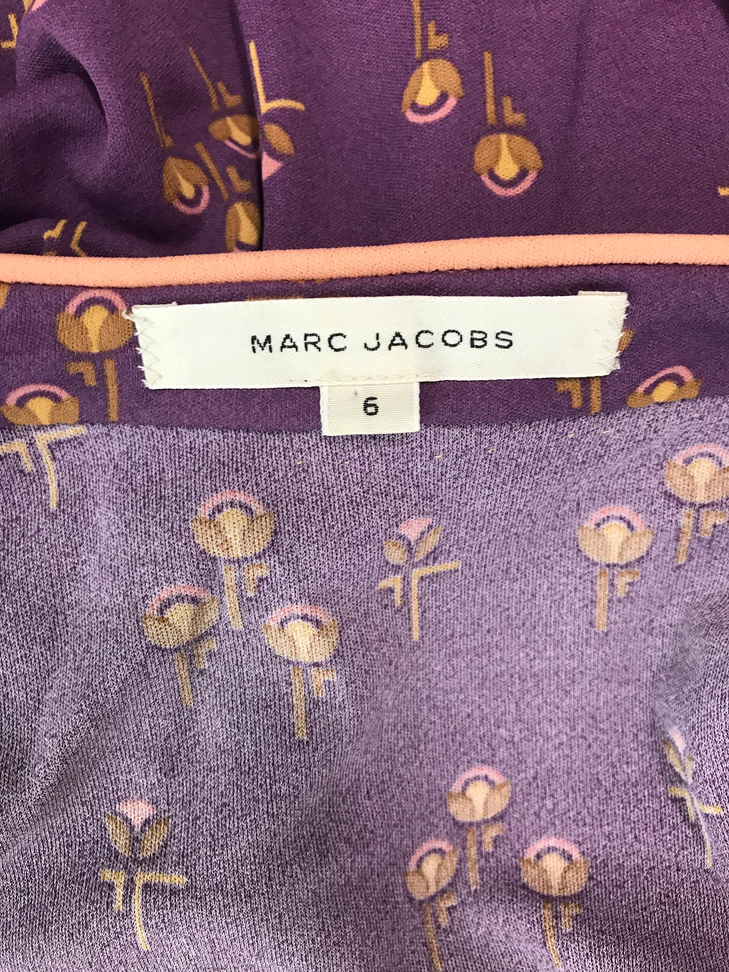 Marc Jacobs Runway 2002 Floral Jersey Halter Neck Tiered Skirt Dress  2