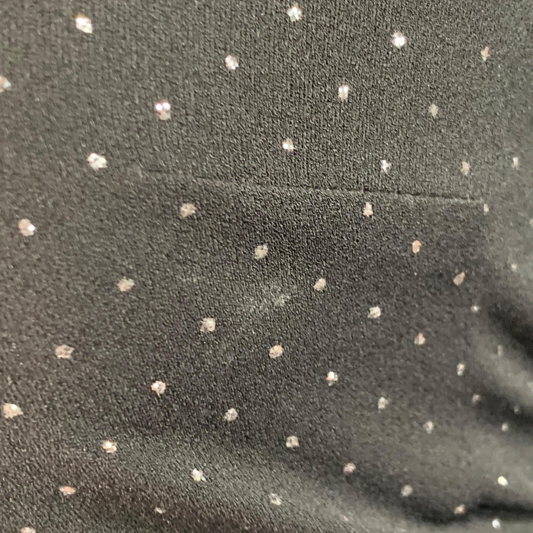 MARC JACOBS RUNWAY Taglia 10 Nero Silver Dots Manica lunga con fiocco a collo alto e abito a linea d'aria in vendita 1