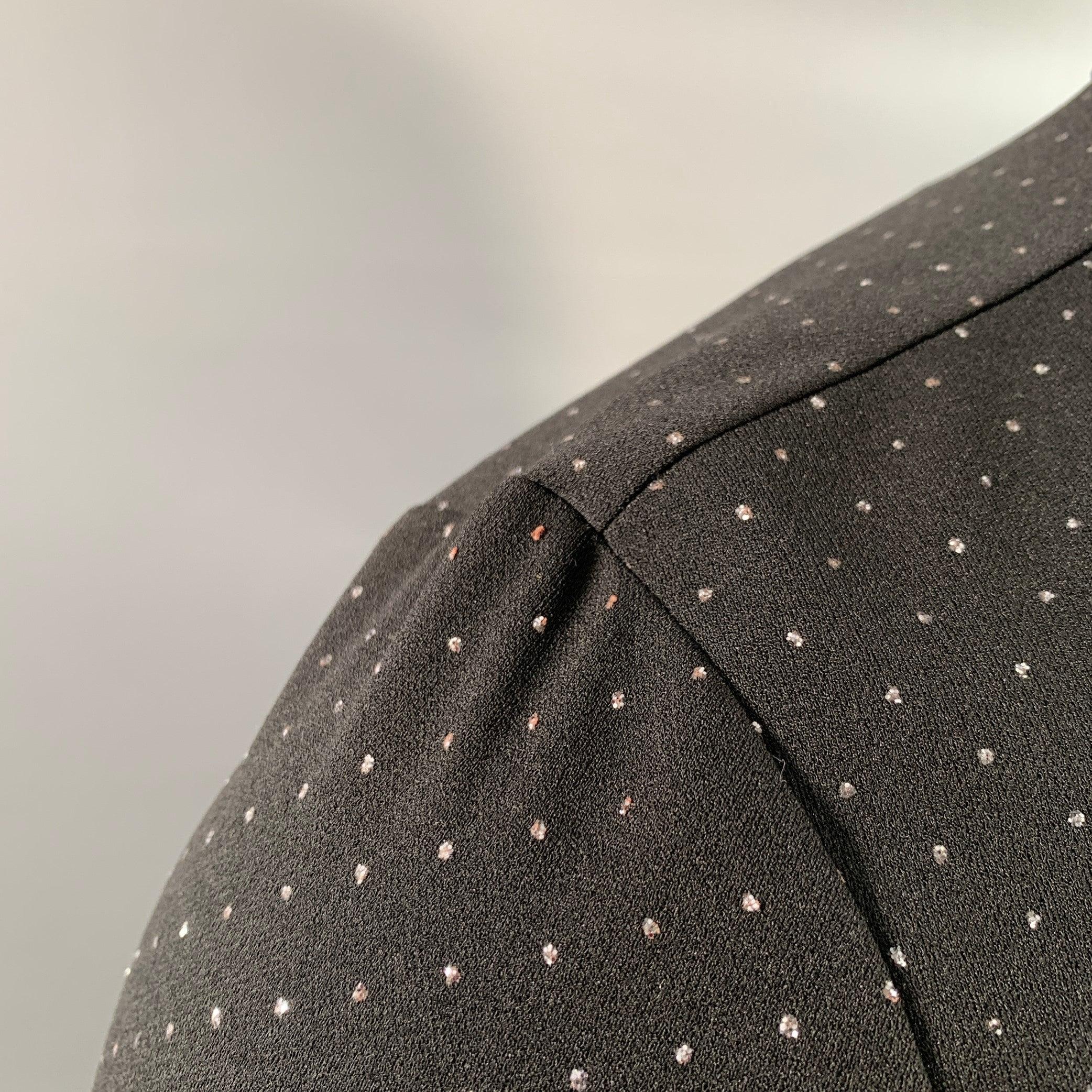 MARC JACOBS RUNWAY Taglia 10 Nero Silver Dots Manica lunga con fiocco a collo alto e abito a linea d'aria in vendita 2