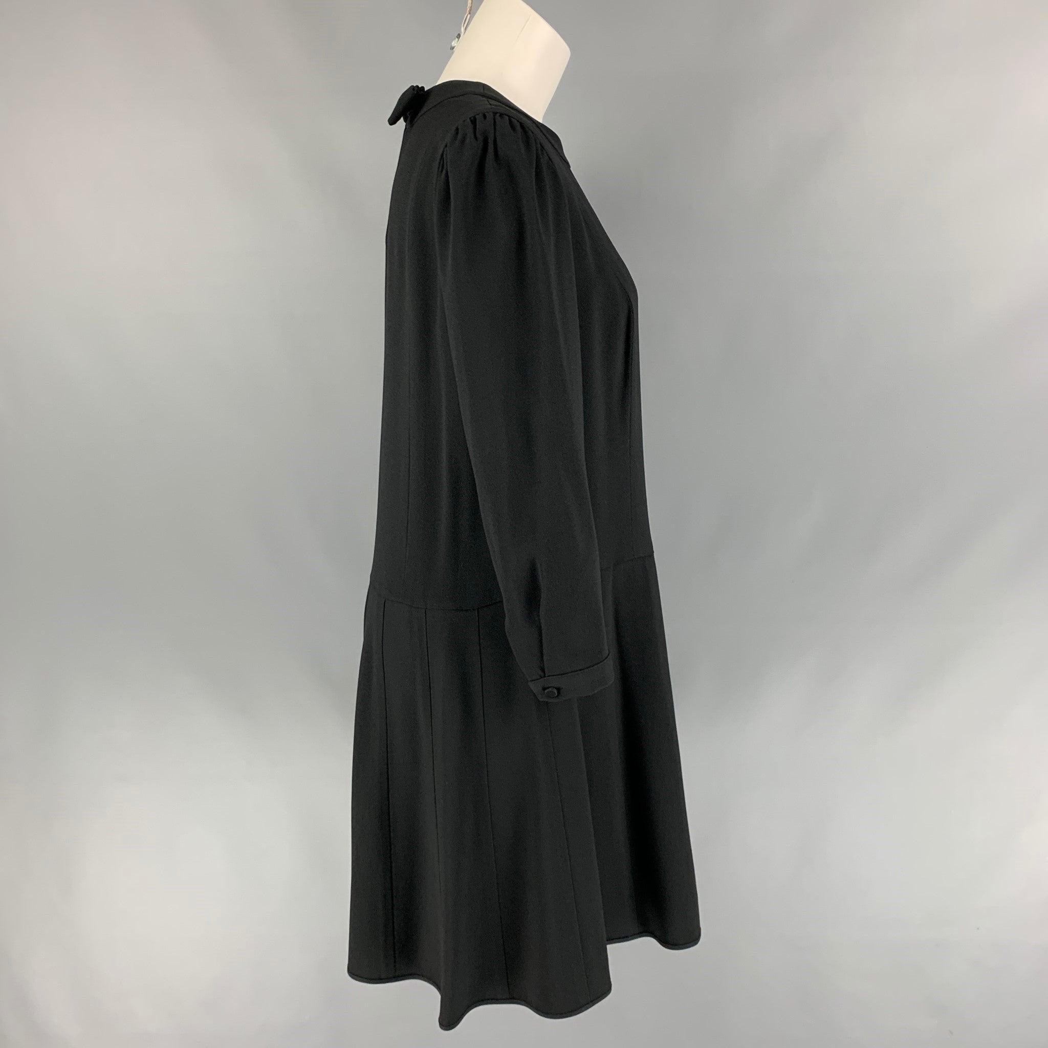 MARC JACOBS RUNWAY Size 6 Black Acetate / Viscose A-Line Dress In Good Condition For Sale In San Francisco, CA