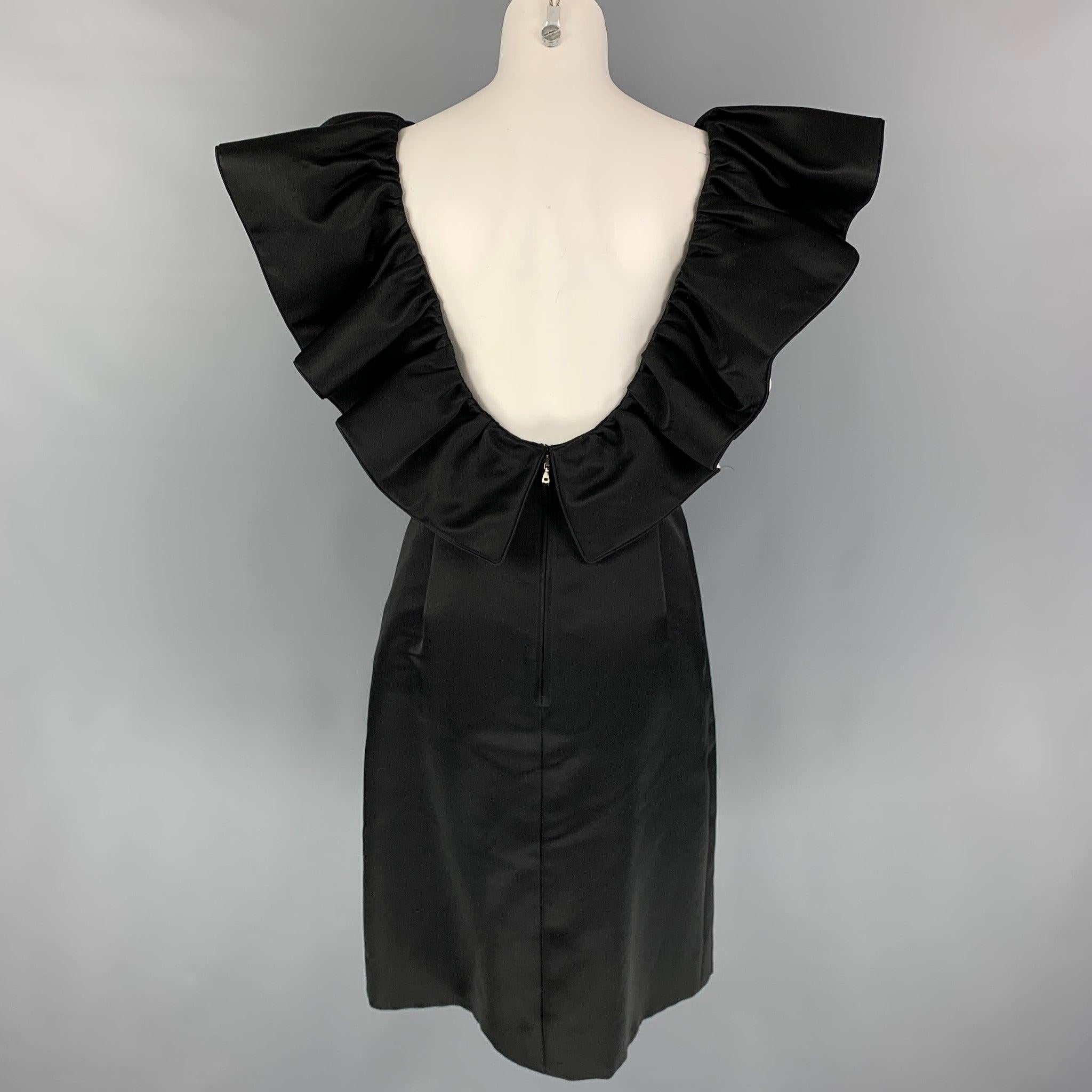 Women's MARC JACOBS RUNWAY Size 6 Black Silk Pale Pink Low Back Dress For Sale