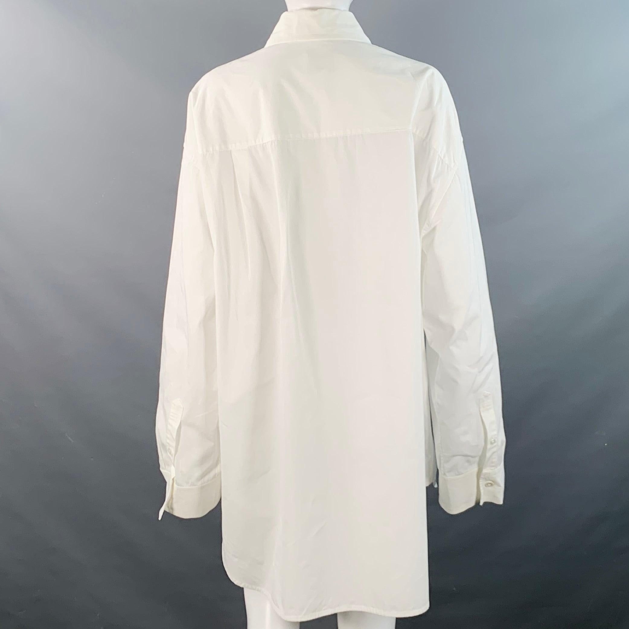 MARC JACOBS RUNWAY Talla XS/S Camisa blanca de algodón de gran tamaño con un bolsillo Blanco en venta