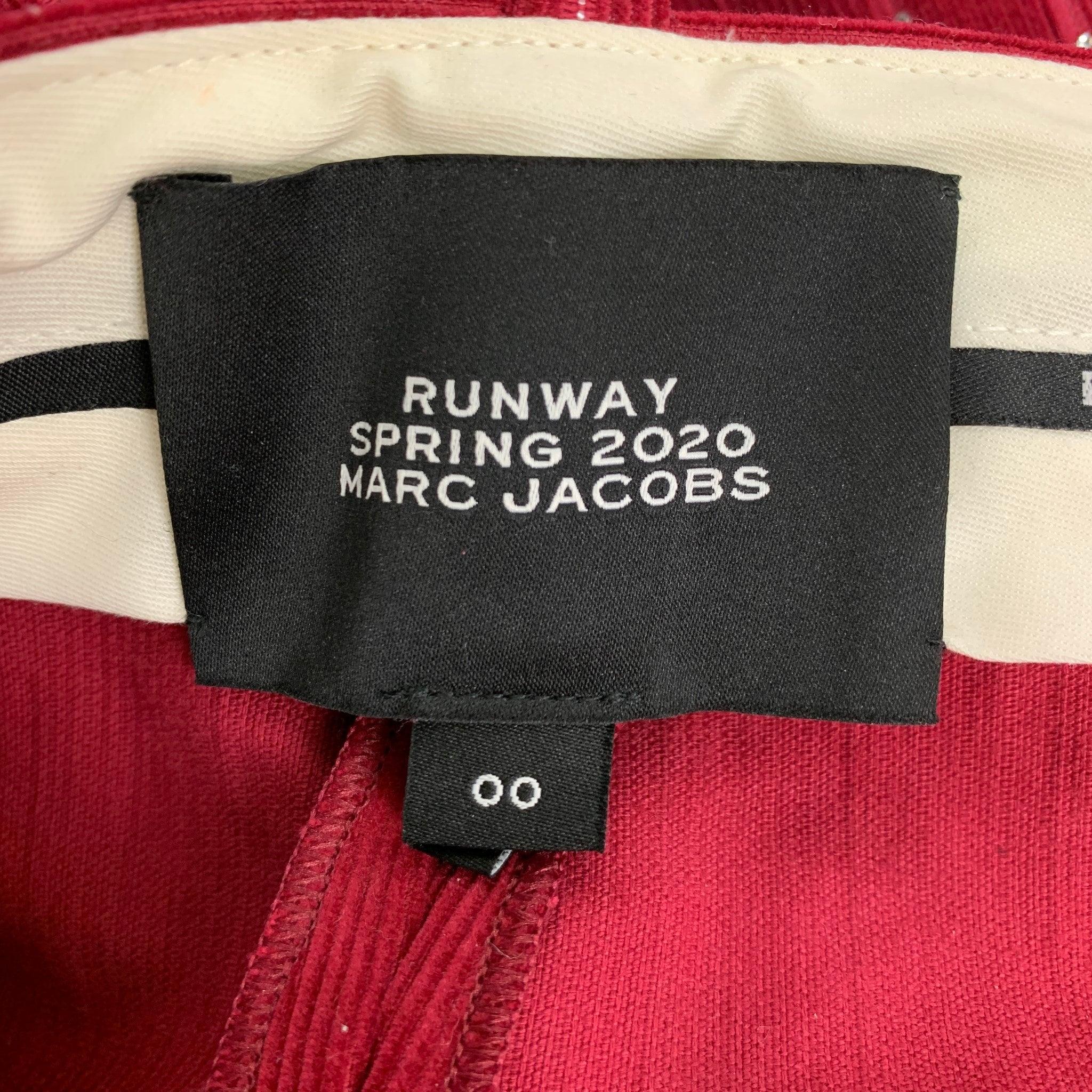 MARC JACOBS RUNway printemps 2020 - Pantalon de robe à jambes larges en velours côtelé, lurex et lurex en vente 1
